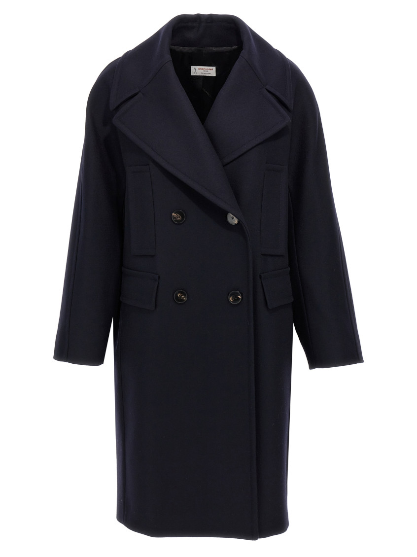 Alberto Biani Blue Double-breasted Coat