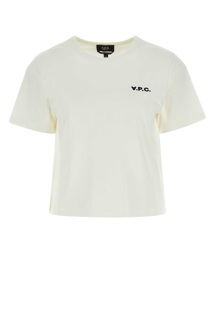 Apc A.p.c. 'carol' Boxy T Shirt With Logo Print In White