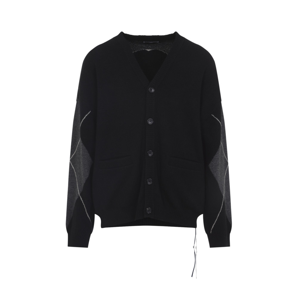 Mastermind Japan Cashmere Cardigan With V-neckline And Skull Motif In Black