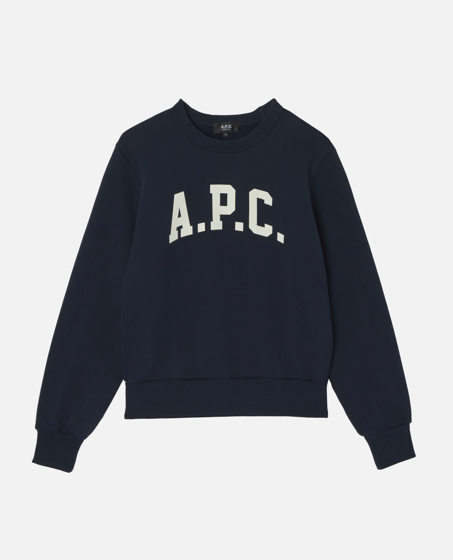 Apc Logo Crewneck Sweatshirt In Blue