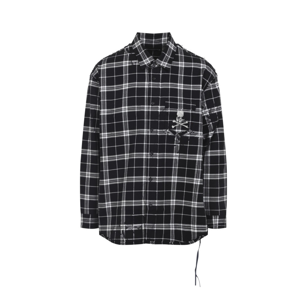 Mastermind Japan Reversible Plaid Shirt Button-down Collar In Black