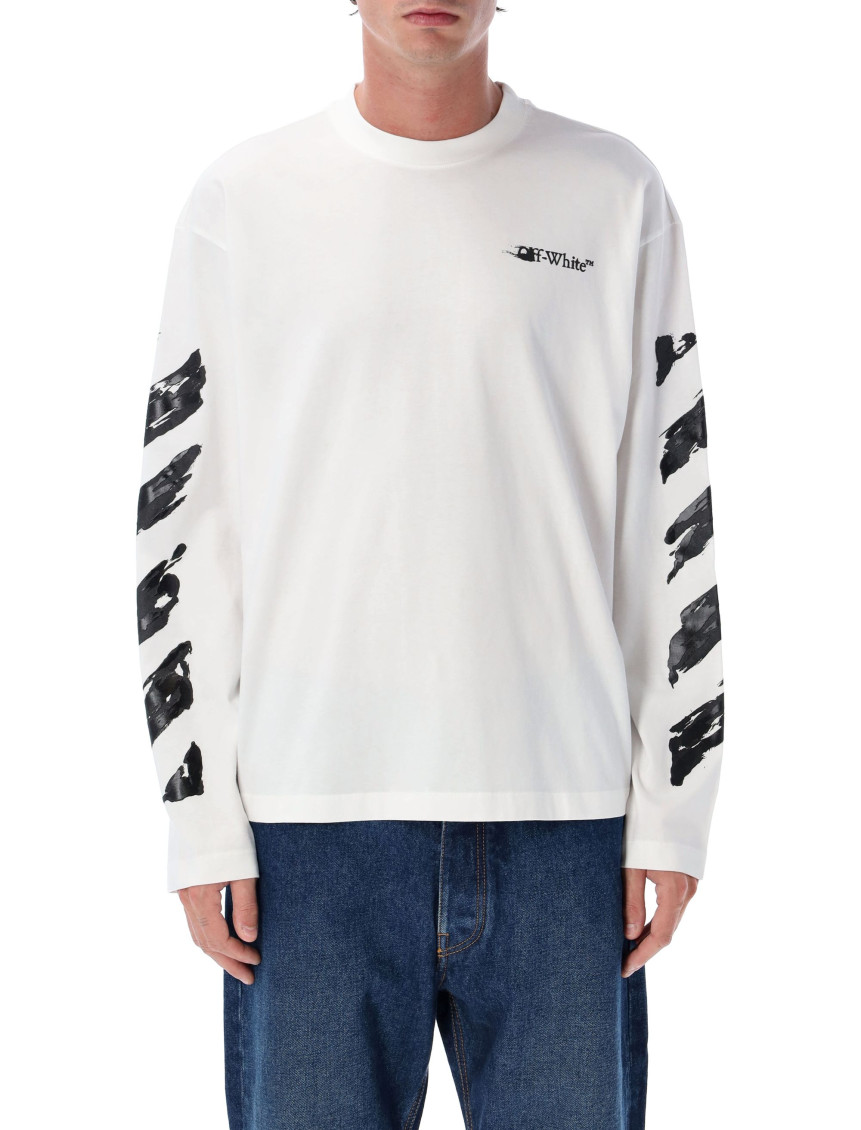 Off-white Arrow-print Long-sleeve T-shirt In White