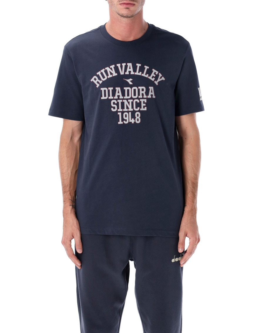 Diadora Run Valley Logo T-shirt In Blue