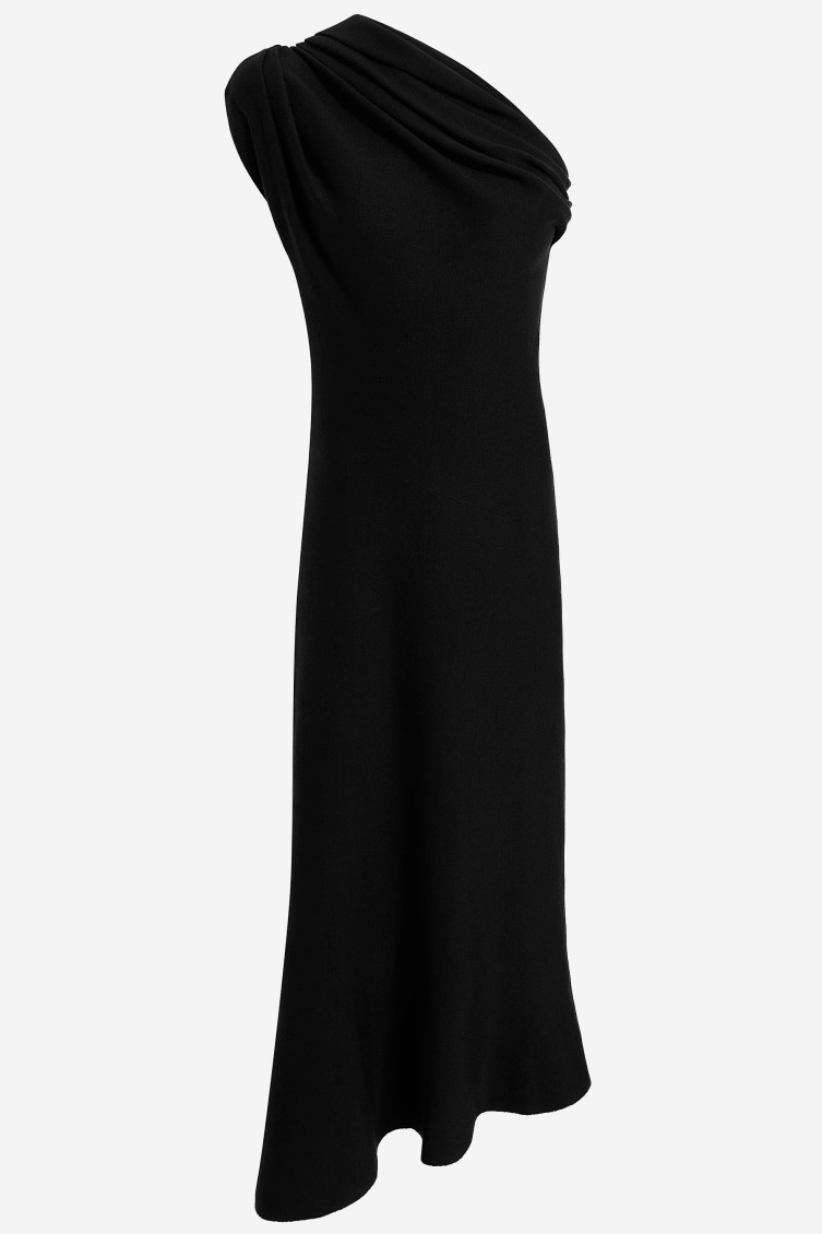 Khaite Coast Asymmetric Dress In Black