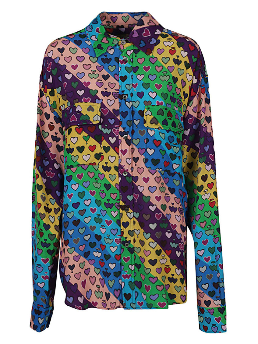 Alessandro Enriquez Printed Viscose Shirt In Multicolor