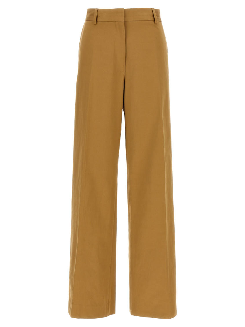 Dries Van Noten 'paxy' Wide Leg Trousers With Front Crease In Brown