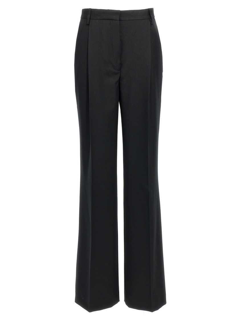 パンツ DRIES VAN NOTEN Women Straight Pants 111071610 900 BLACK Dries Van Noten Black Wide Leg Pant for Women Online USA at