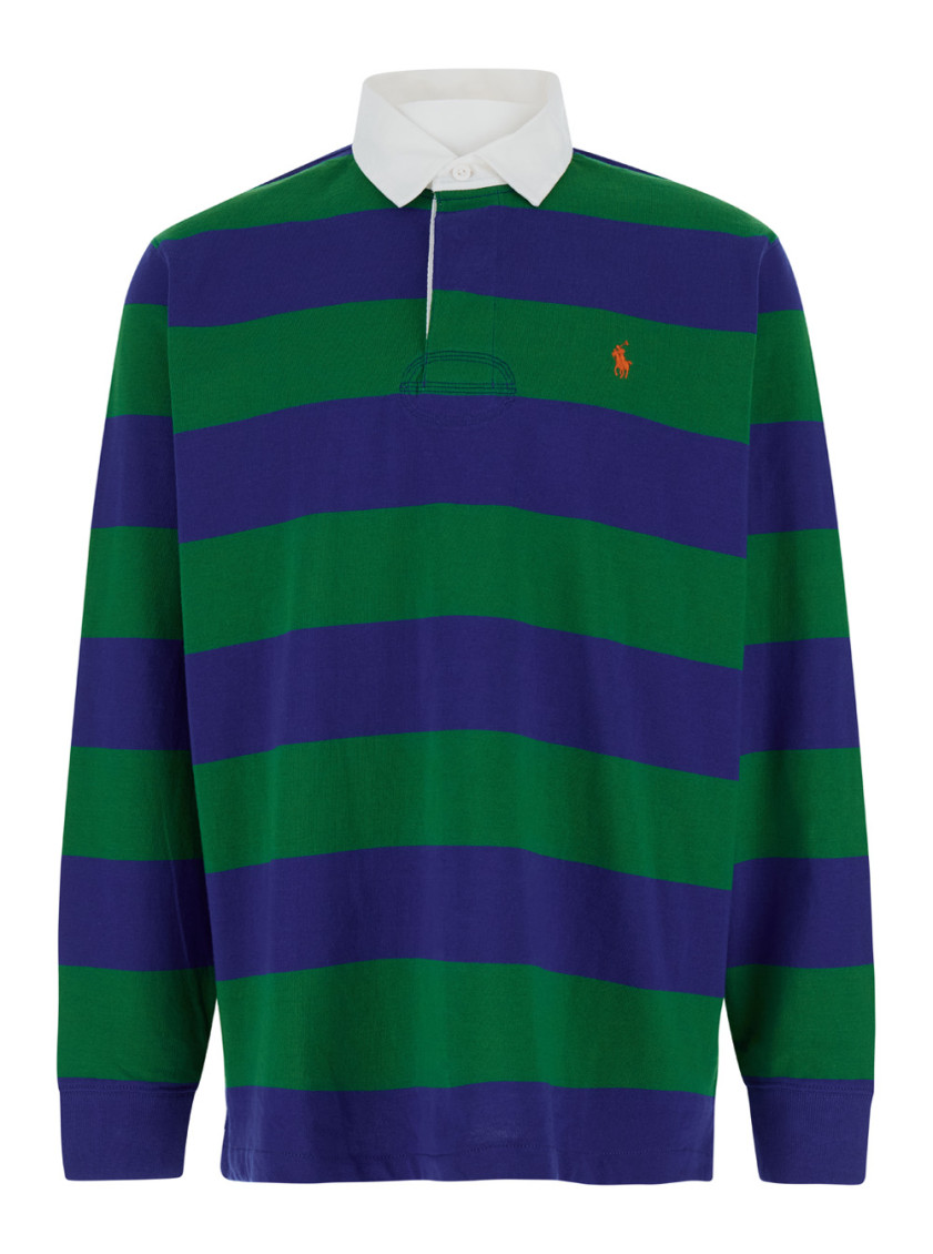 Polo Ralph Lauren Rugby Stripes Polo Shirt In Green