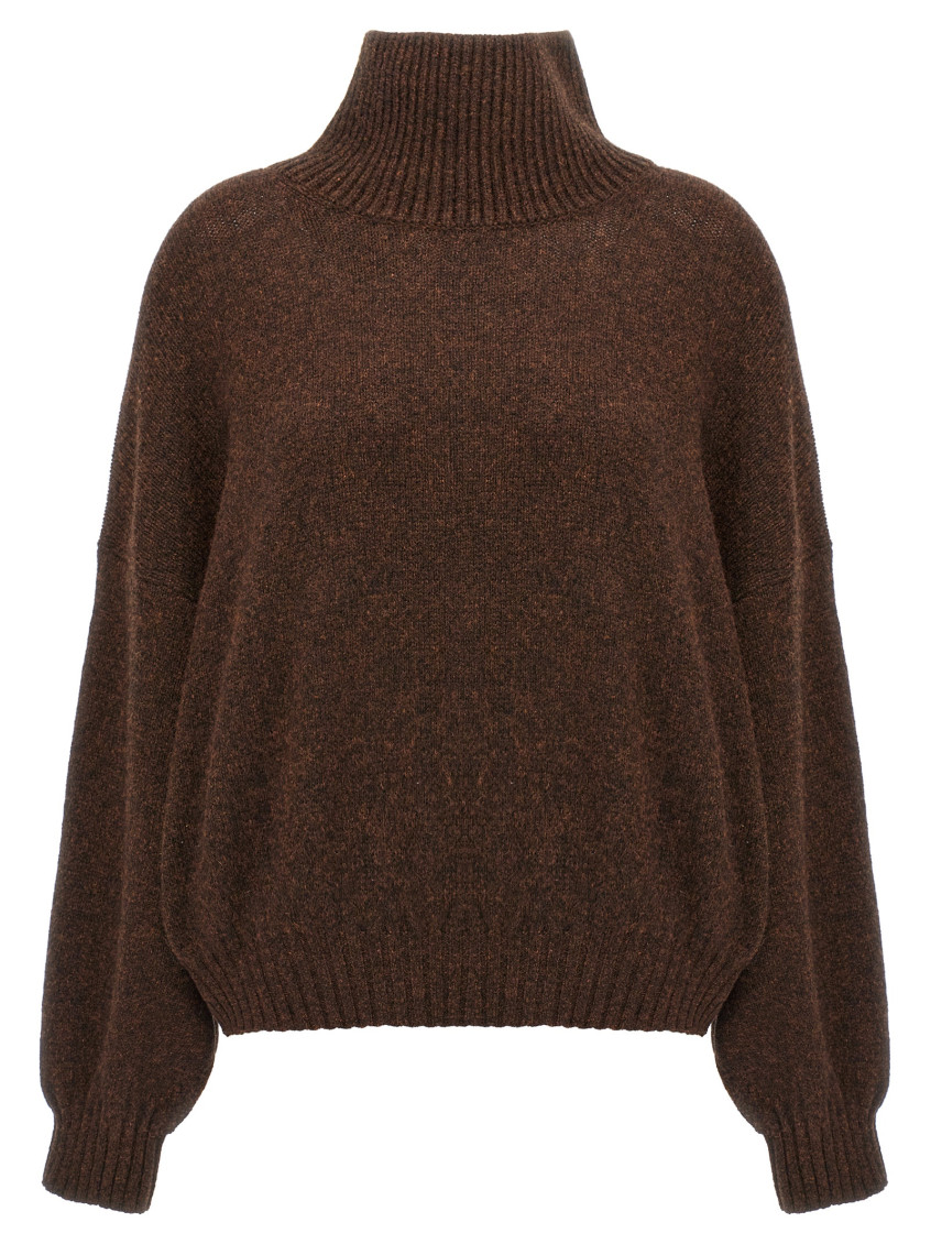Khaite Morris Cashmere Blend Turtleneck Sweater In Brown