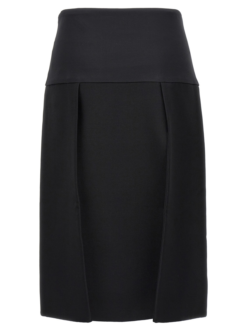 Khaite Black Kidd Midi Skirt for Women Online USA at Darveys.com
