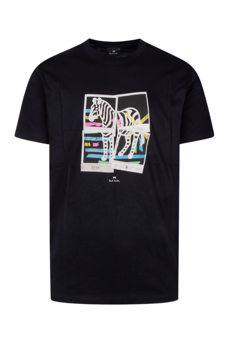 Paul Smith Printed Crew Neck T-shirt In Black