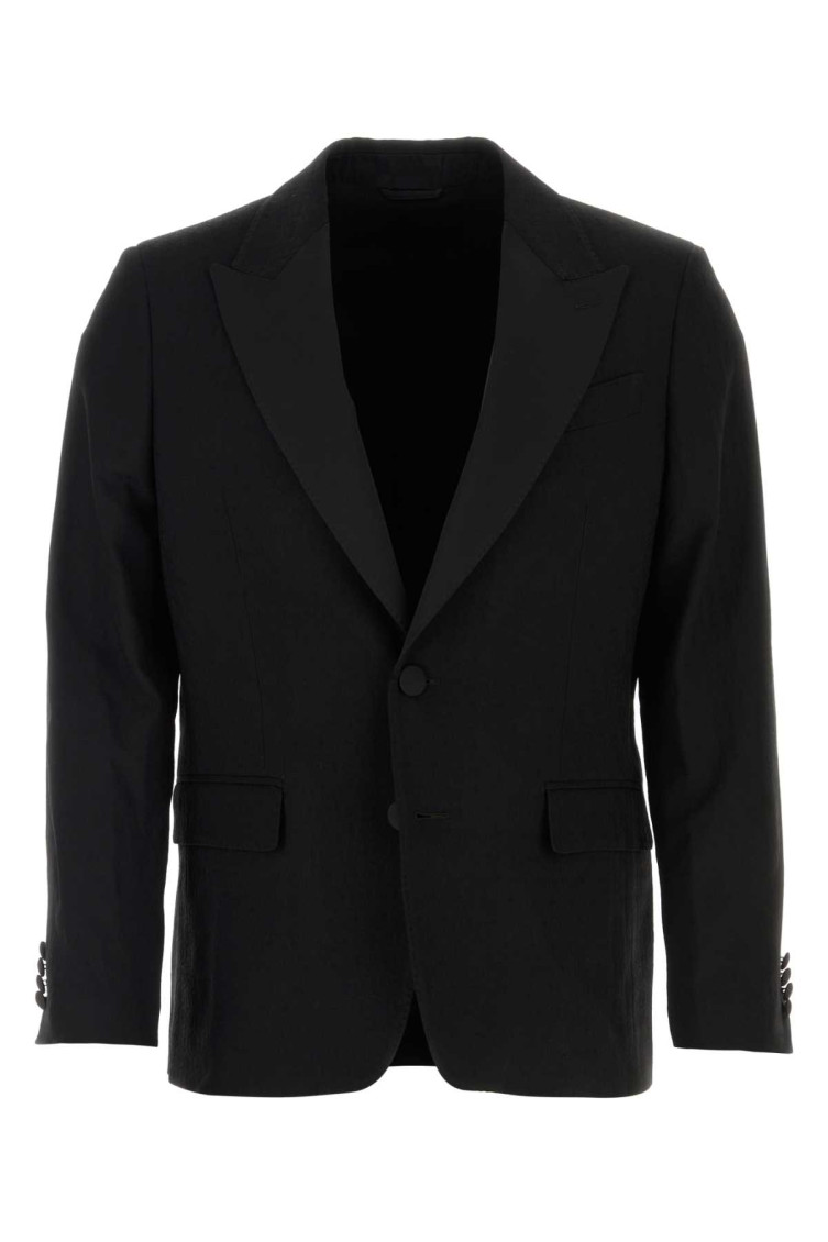 Etro Giacca In Lana Stretch Nera Uomo In Black