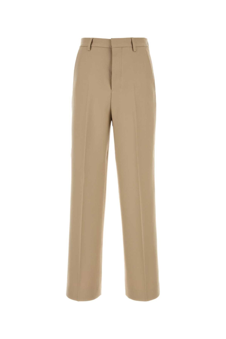 Ami Alexandre Mattiussi Ami Paris Cappuccino Wool Pant In Beige