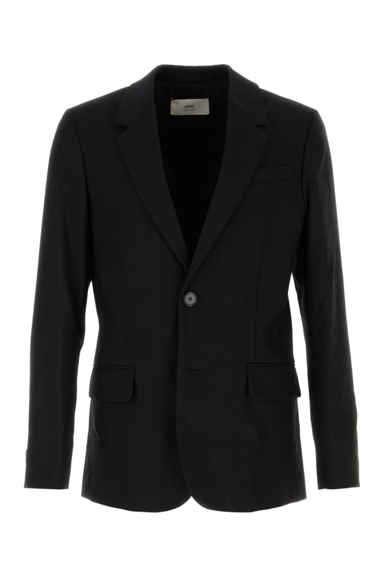 Shop Ami Alexandre Mattiussi Black Two Buttons Blazer