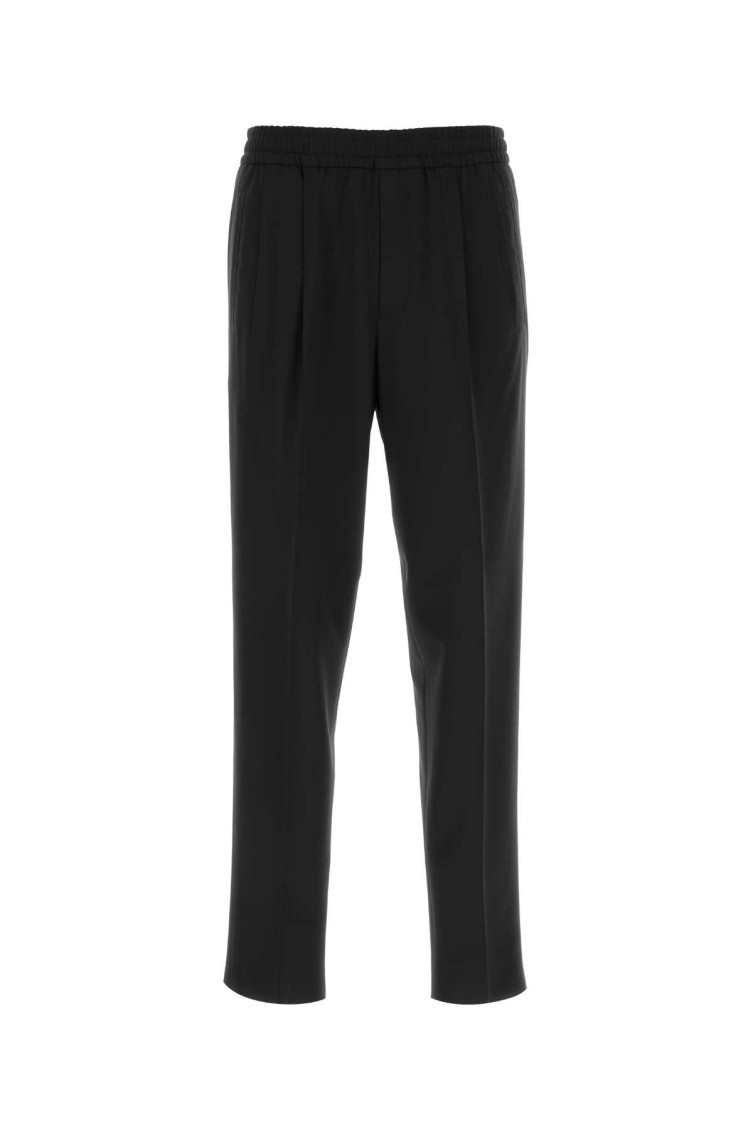 Zegna Black Stretch Polyester Blend Joggers In Black