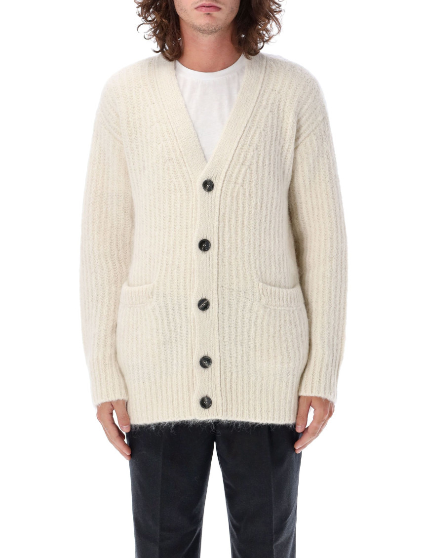 Ami Alexandre Mattiussi Ami Paris Cardigan In Off White