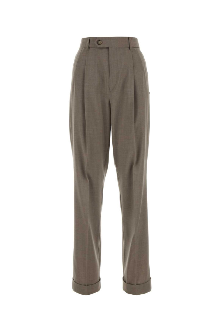 Sportmax Cappuccino Wool Ferito Pant In Beige