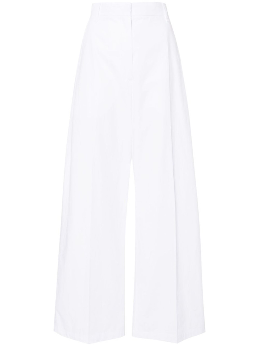 Sportmax White Wide-leg Trousers In White
