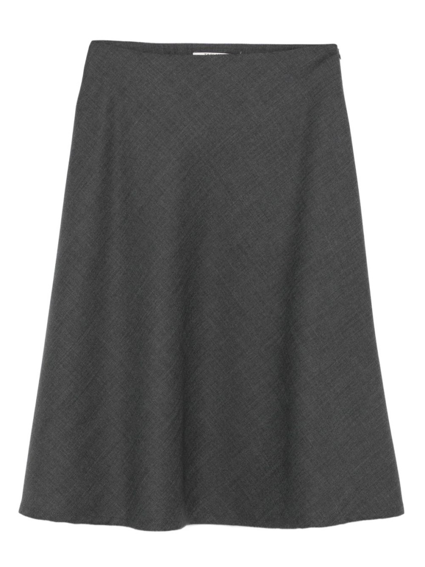 Tagliatore Knee-length A-line Skirt In Soft Virgin Wool Blend In Gray