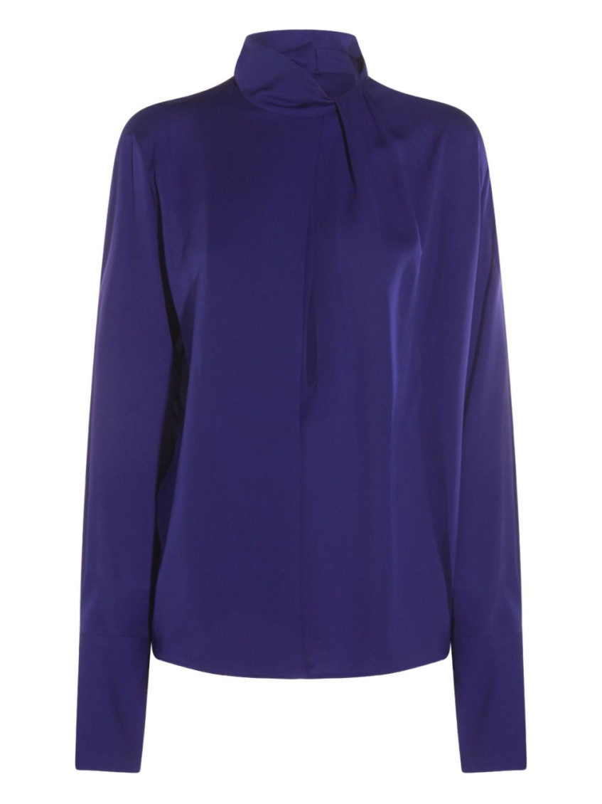 Tom Ford Purple Silk Top In Blue