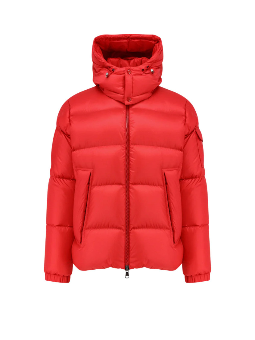 Moncler Couyere Hooded Down Jacket In Red