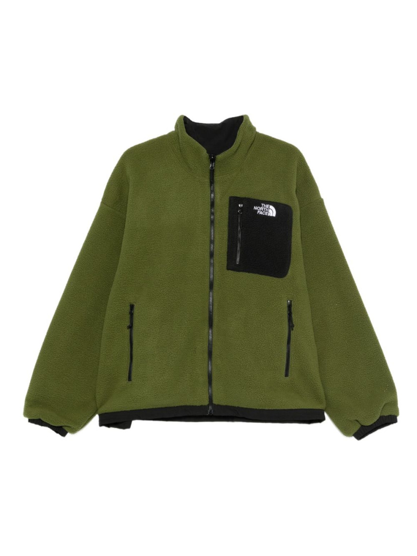 The North Face Reversible Fleece Jacket Wind Protection In Green