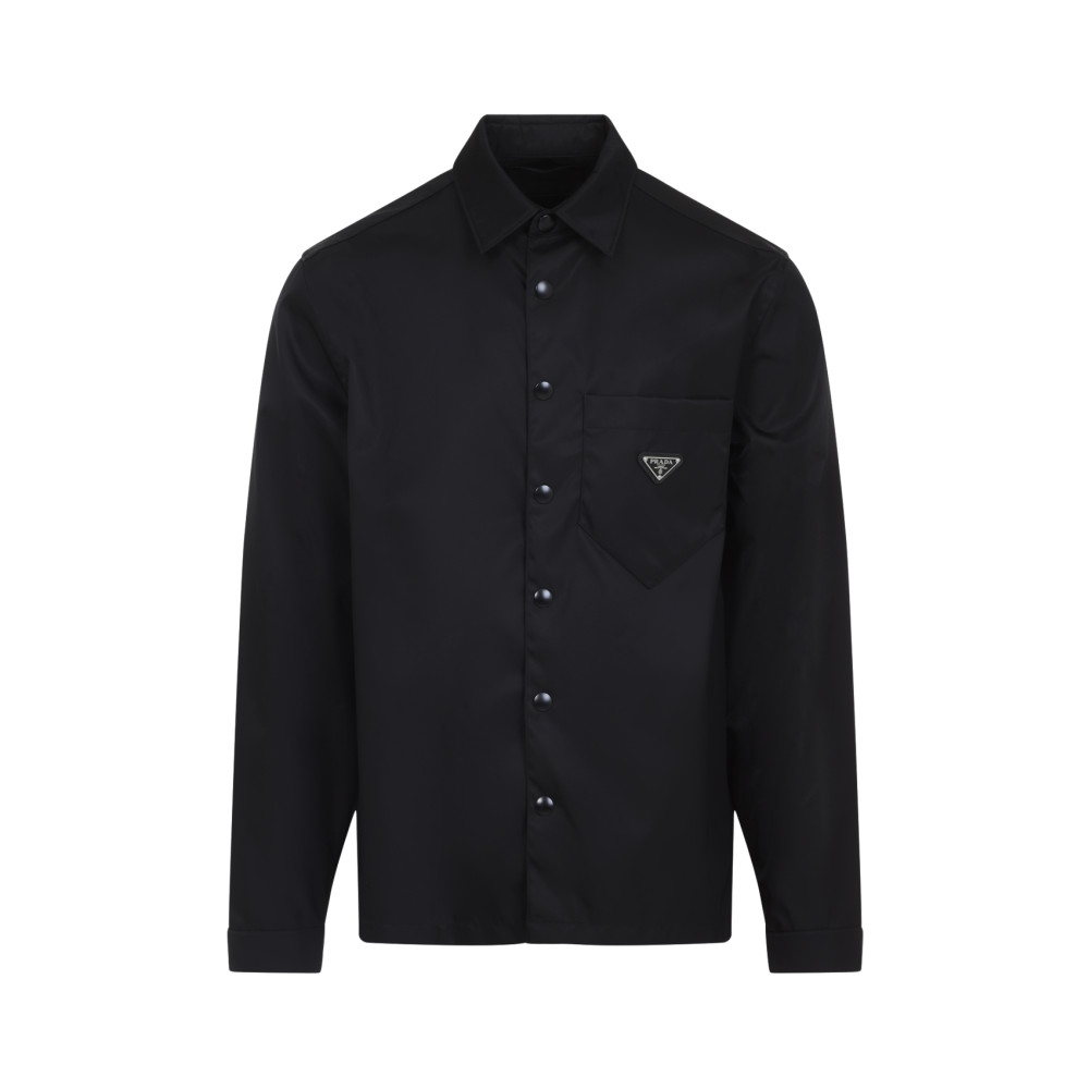 Prada Black Nylon Shirt In Blue
