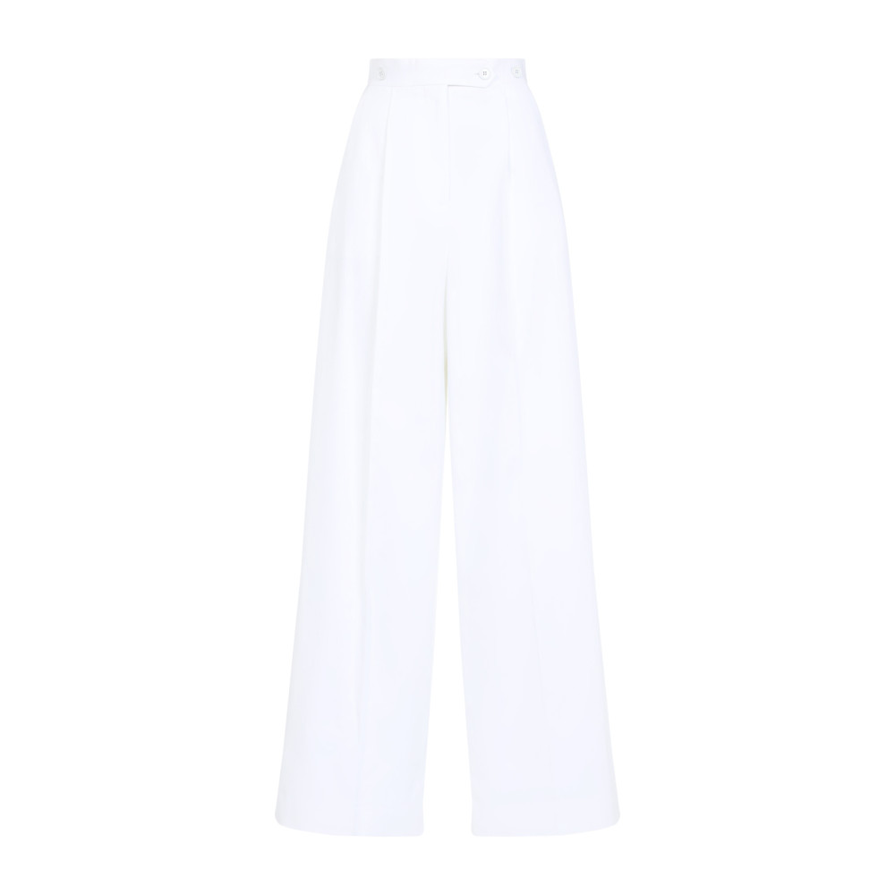 Givenchy White Pleated Cotton Trousers In White