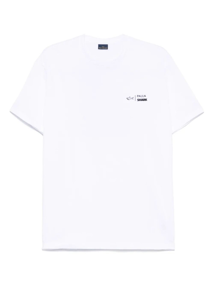 Paul & Shark Graphic Print Cotton T-shirt In White