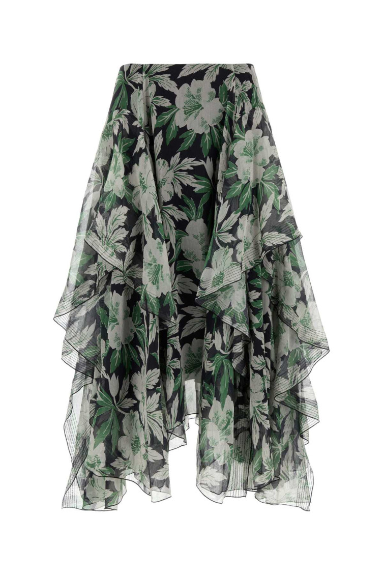 Loewe Silk Skirt In Multicolor
