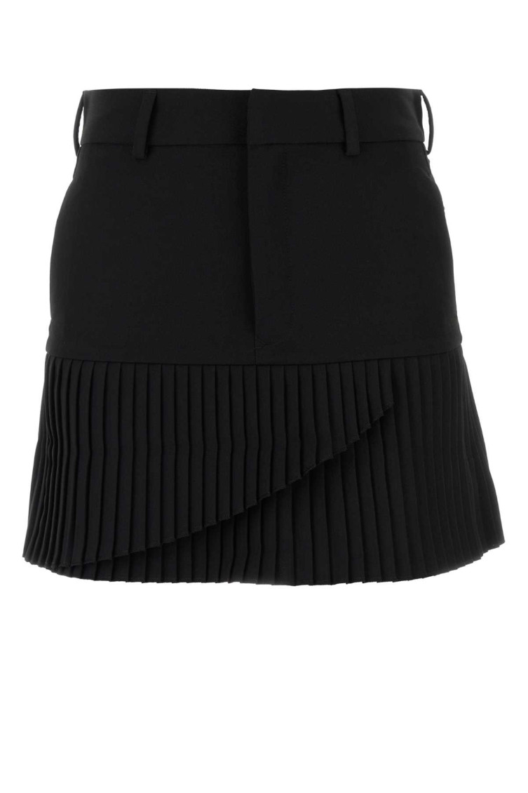 Mm6 Maison Margiela Mini Skirt Pleated Belt Loops In Black