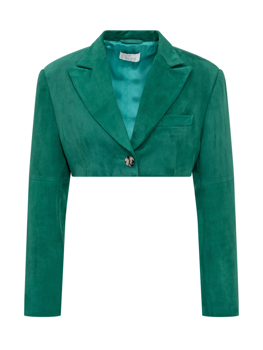 Giuseppe Di Morabito Green Solid Notched Lapel Blazer In Green