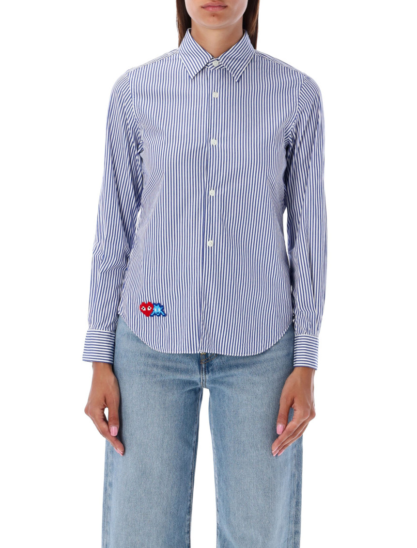 COMME DES GARÇONS BLUE PIXEL STRIPED SHIRT 
