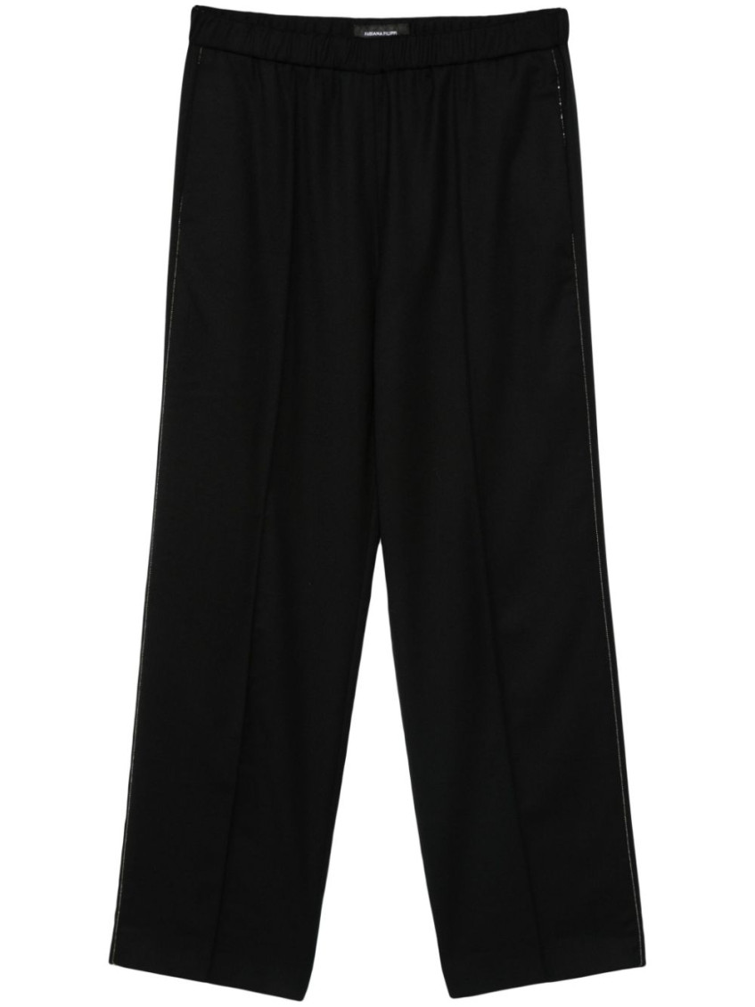 Fabiana Filippi Black Raised-seam Trousers In Black