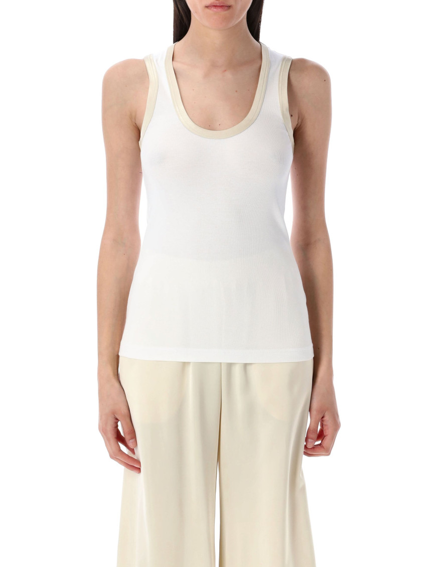 Fabiana Filippi White Top Featuring Bronze Lame Edges In White