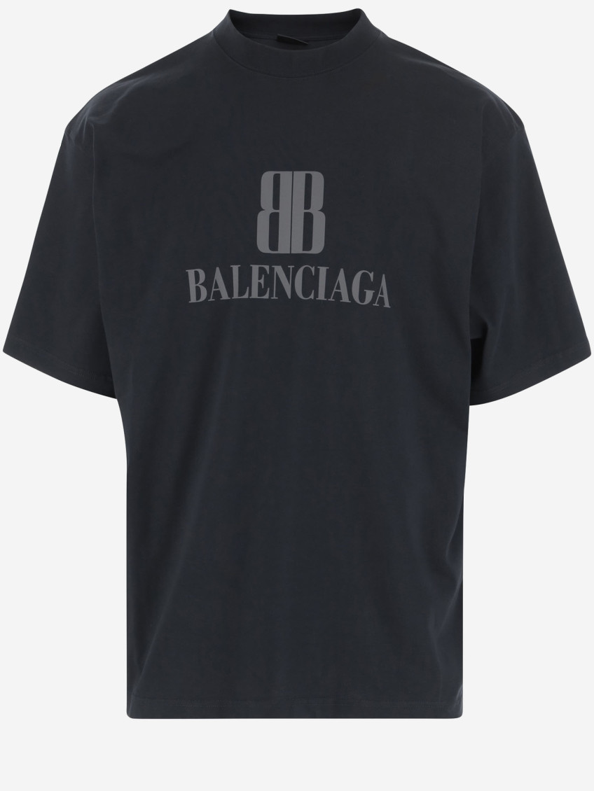 Balenciaga Faded Black Nano Bb Medium Fit T-shirt