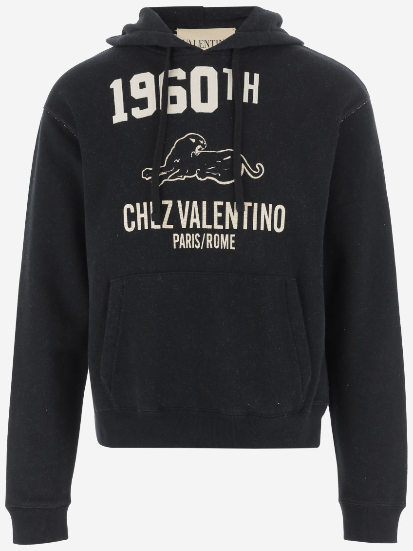Valentino Cotton Fabric Sweatshirt With Comfortable Fit In Black