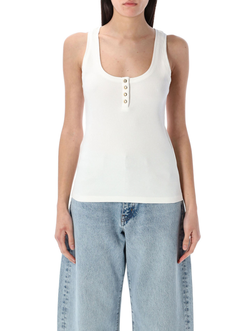 Anine Bing Ribbed Top Alessia In White