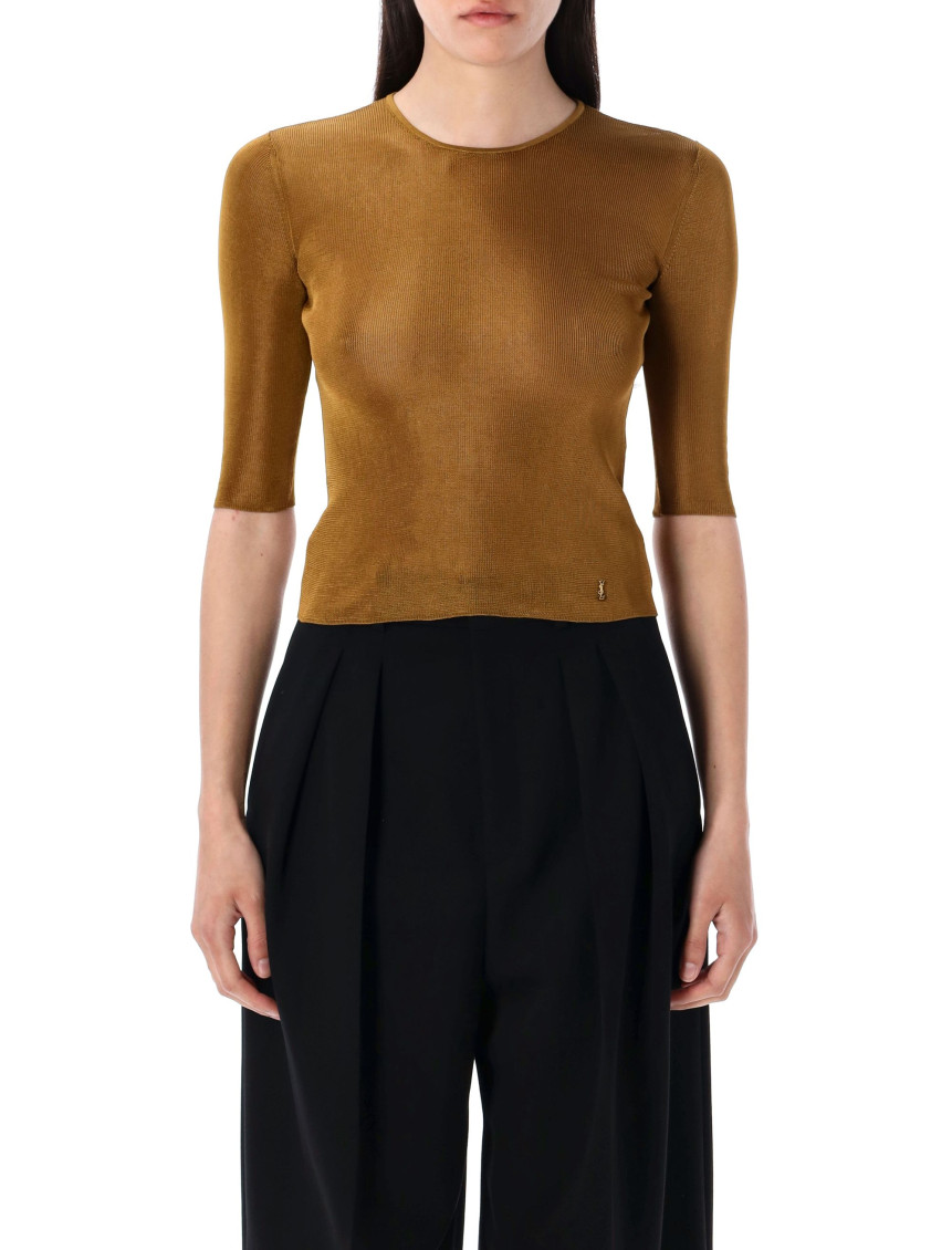 Saint Laurent Cropped Top With Cassandre
