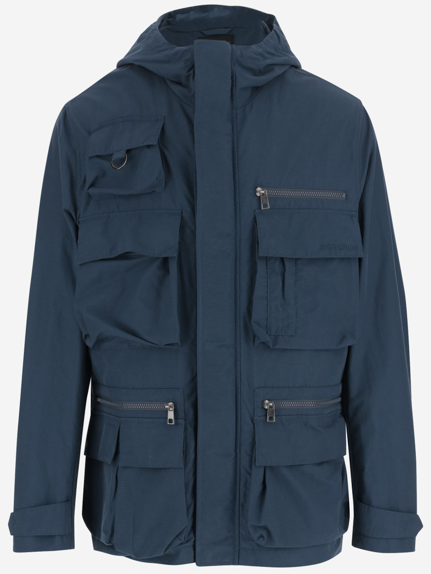 Woolrich Navy Blue Jacket With Press-stud And Zip Fastening In Blue