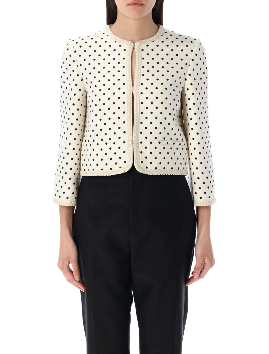Valentino Supergran Polka Dot Printed Blazer In Neutral