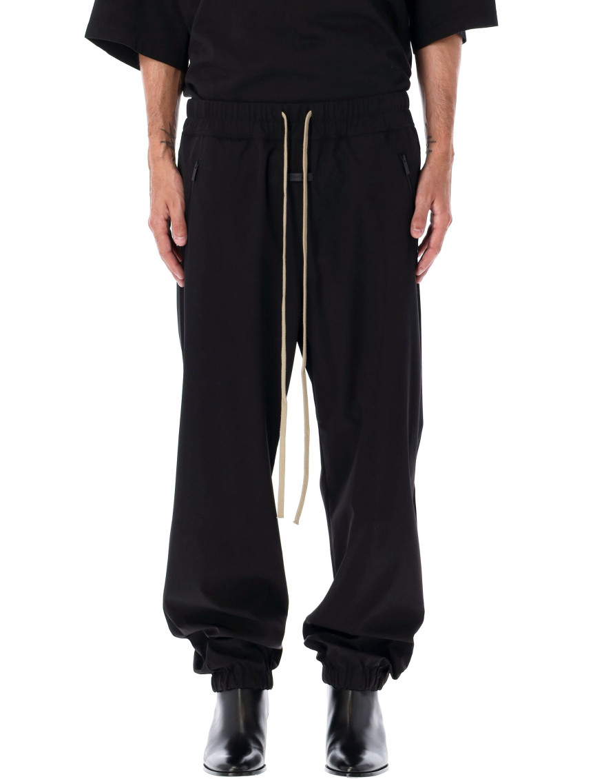 Fear Of God Forum Straight-leg Virgin Wool And Cashmere-blend Drawstring Trousers In Black