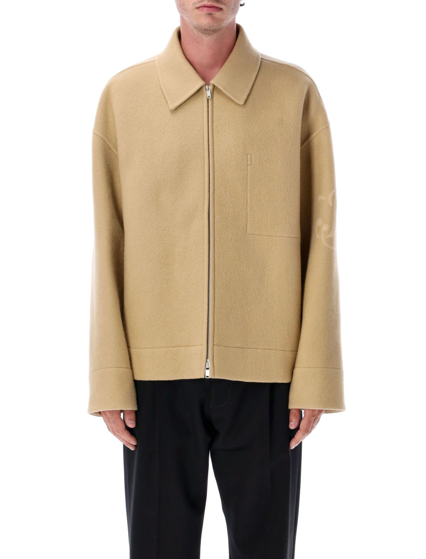 Jil Sander Embroidered 170 Front Pocket Jacket In Neutral