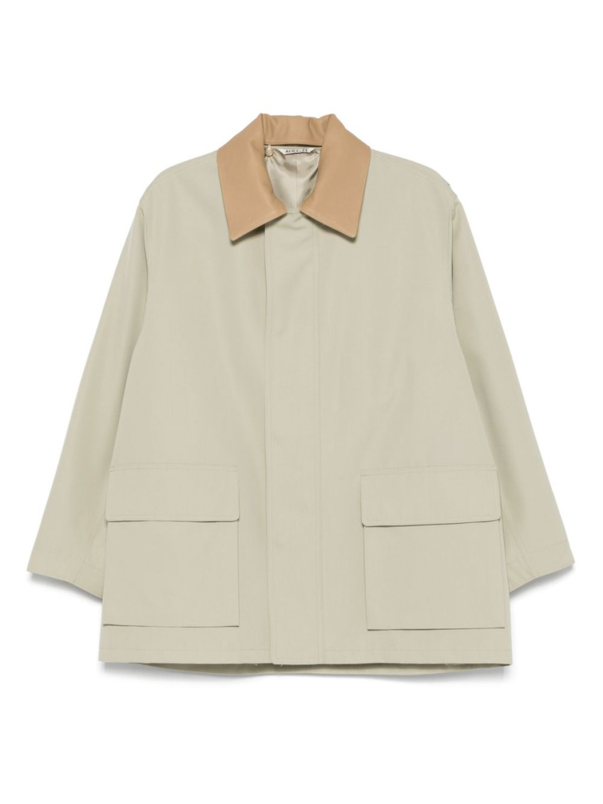 Auralee Green Wool Blouse In Neutral