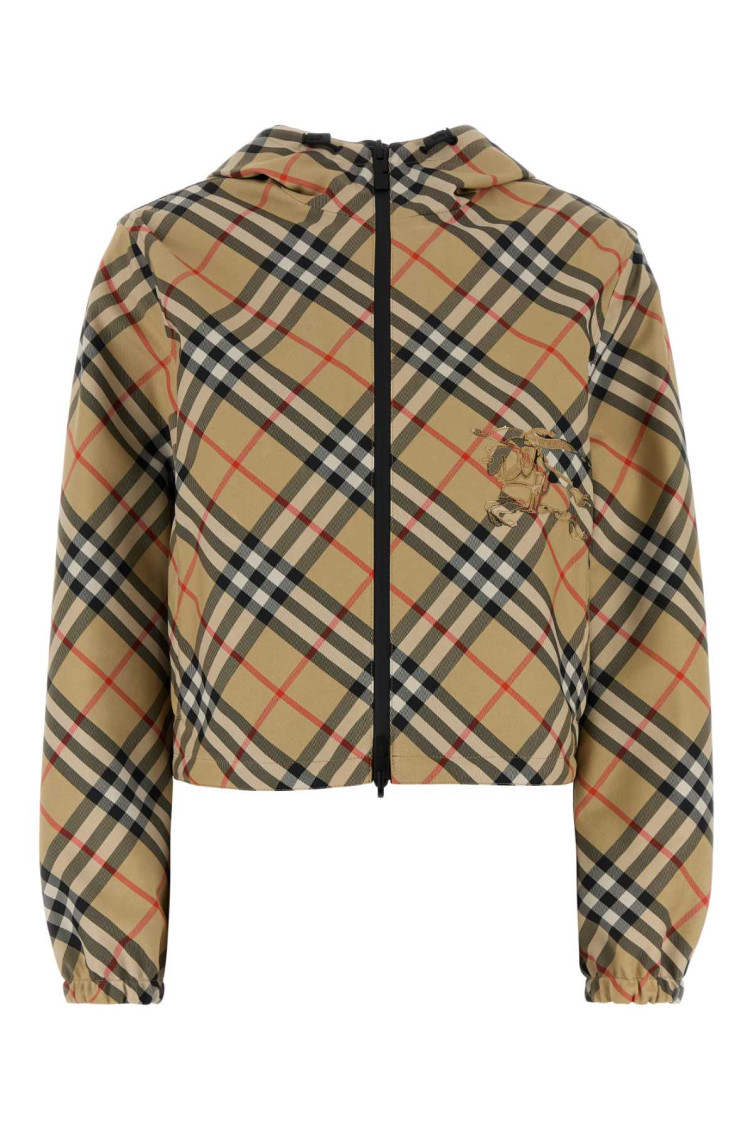 Burberry Embroidered Twill Reversible Jacket In Brown