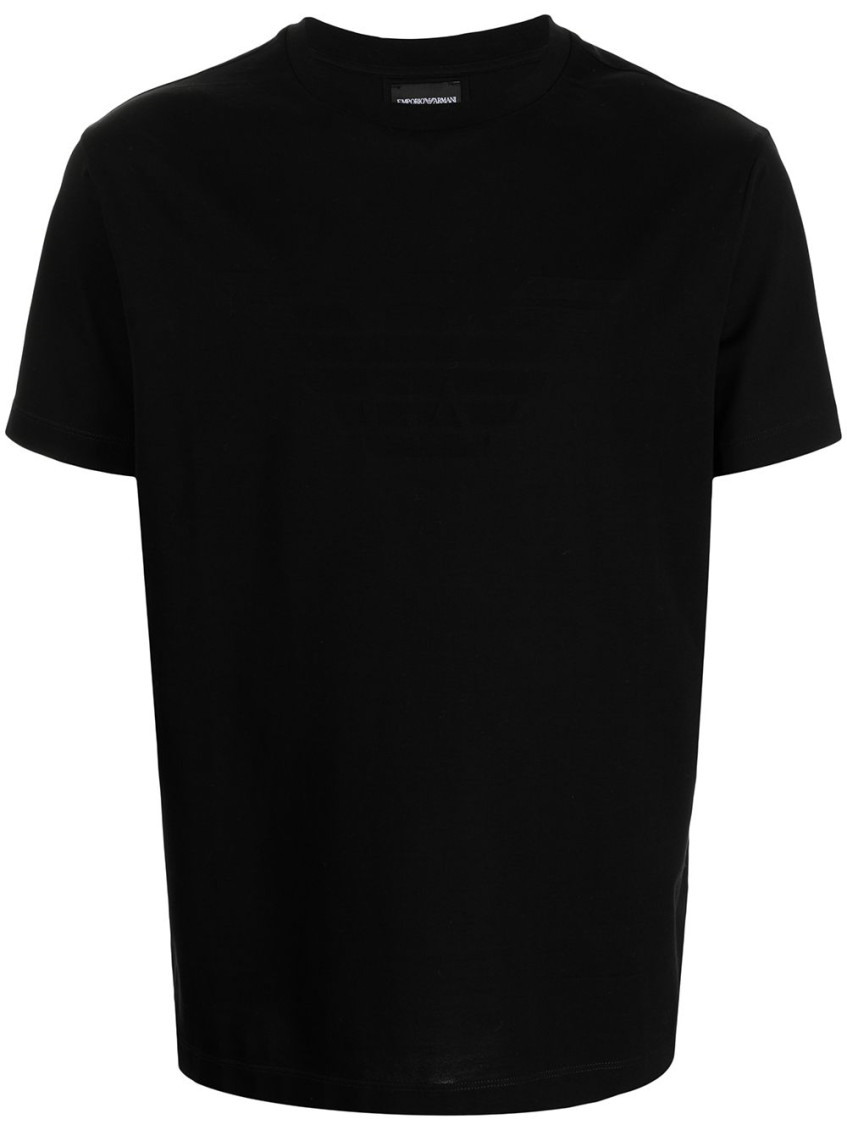 Emporio Armani Round Neck Short-sleeved T-shirt In Black