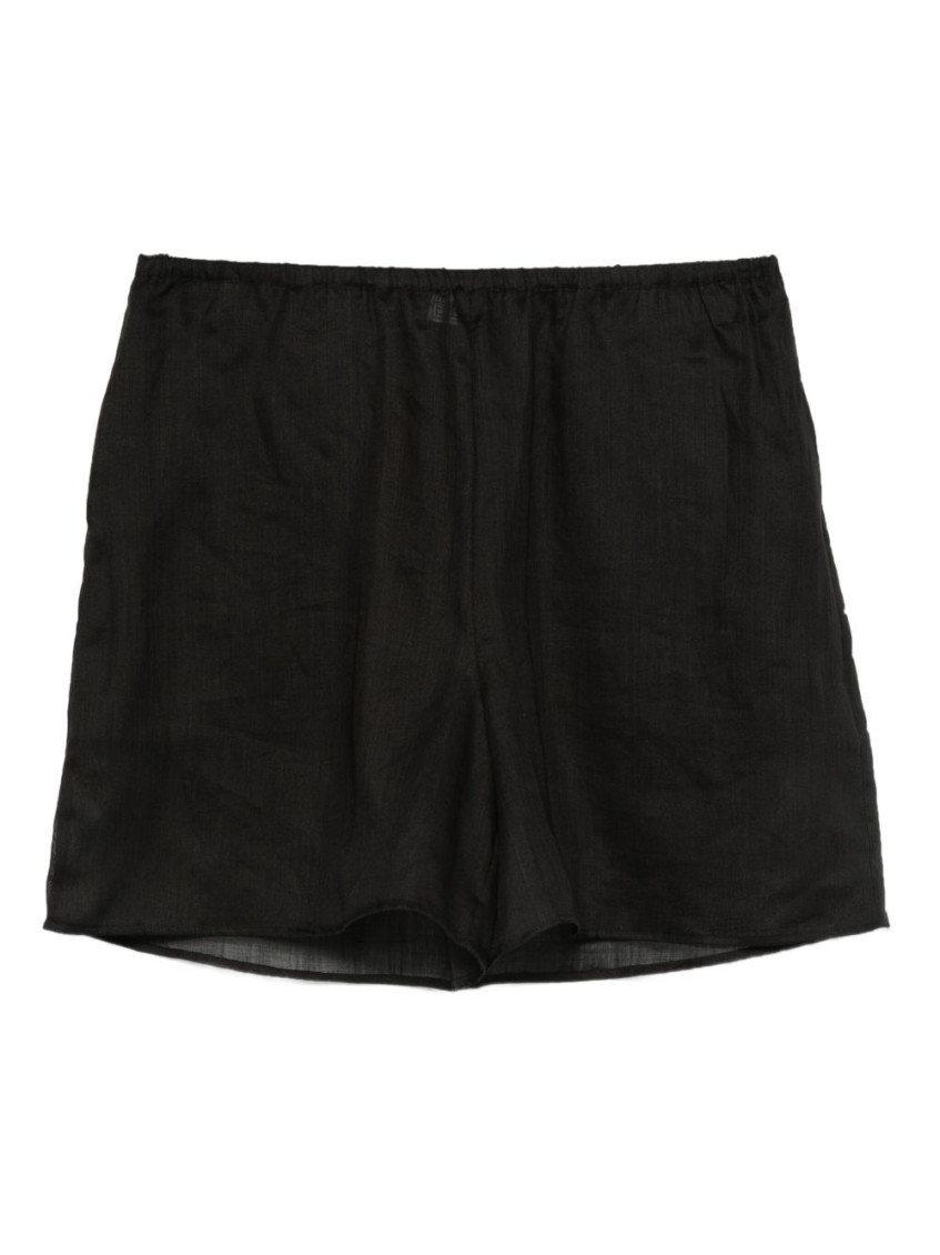 Totême Lightweight Shorts With Elastic Waistband And Pockets In Black