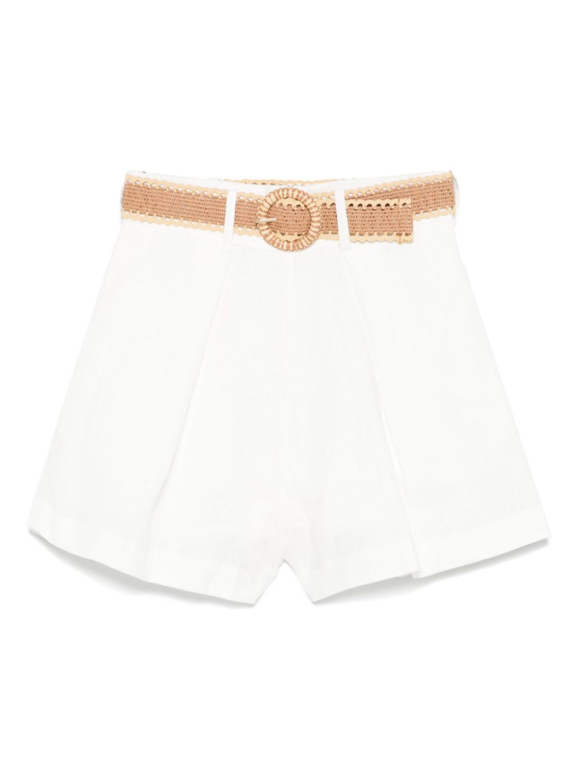 Zimmermann Rhiannon Linen Shorts In White