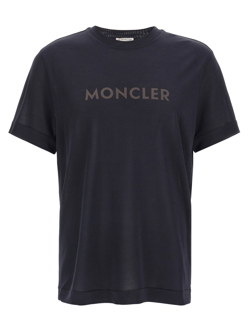 Moncler Logo Crewneck T-shirt In Black
