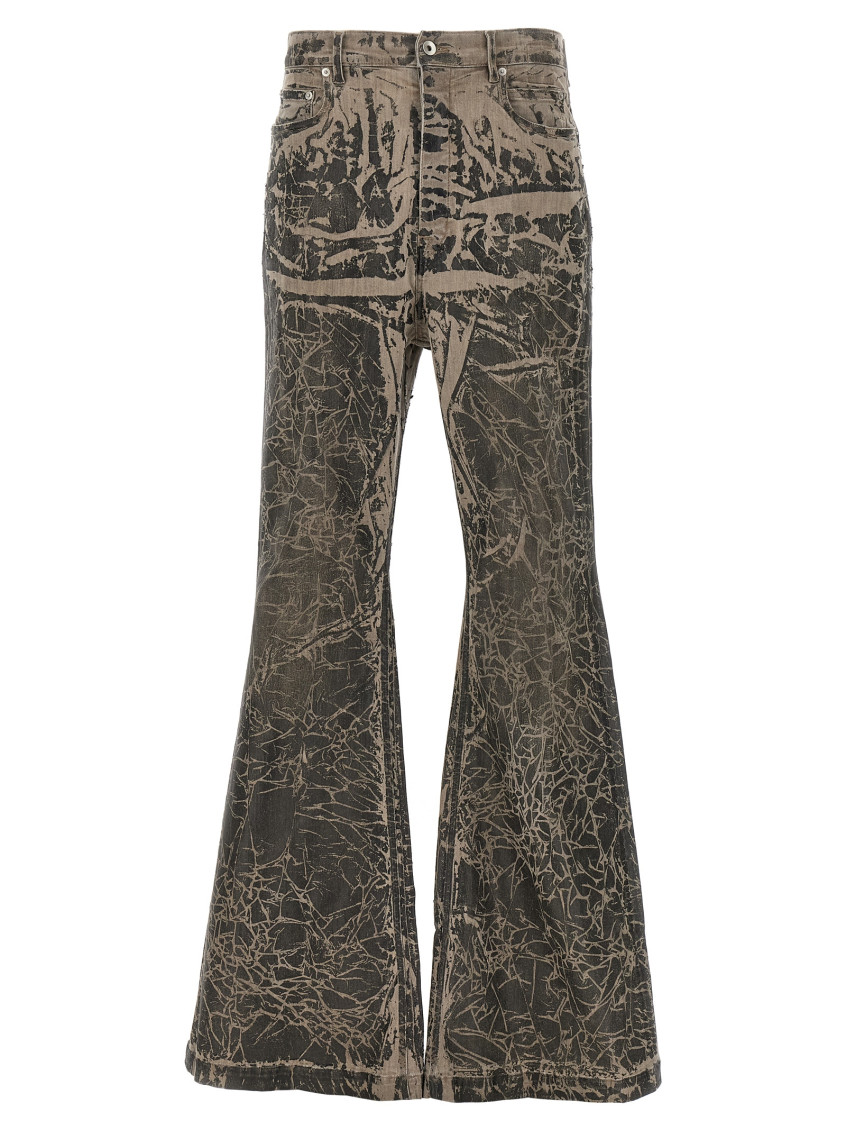 Rick Owens Grey Bolan Bootcut Jeans In Brown